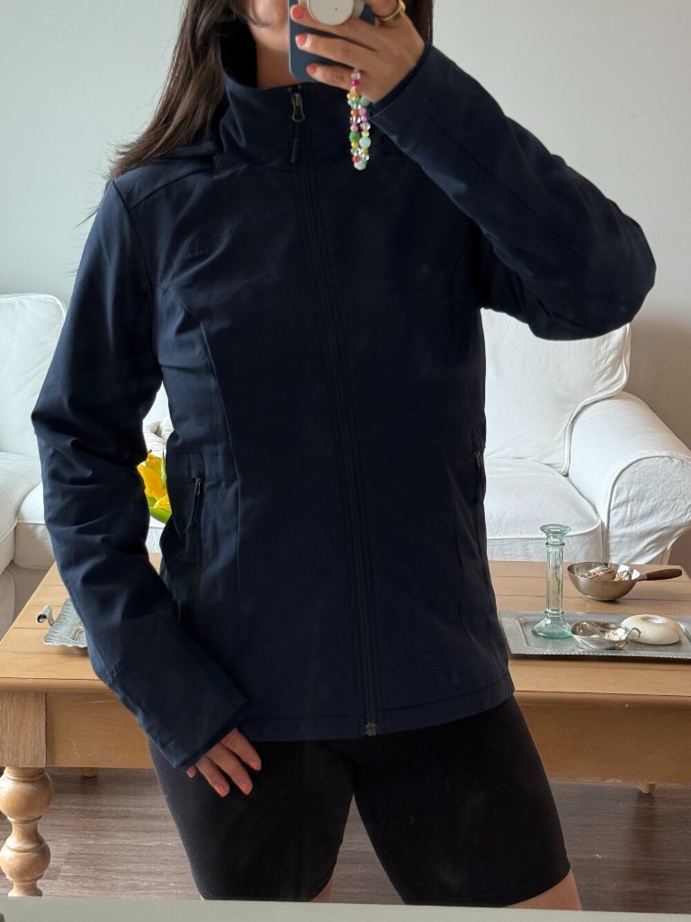 The North Face Soft Fleece Lined Hooded Softshell Jacket - Navy Blue - Size M